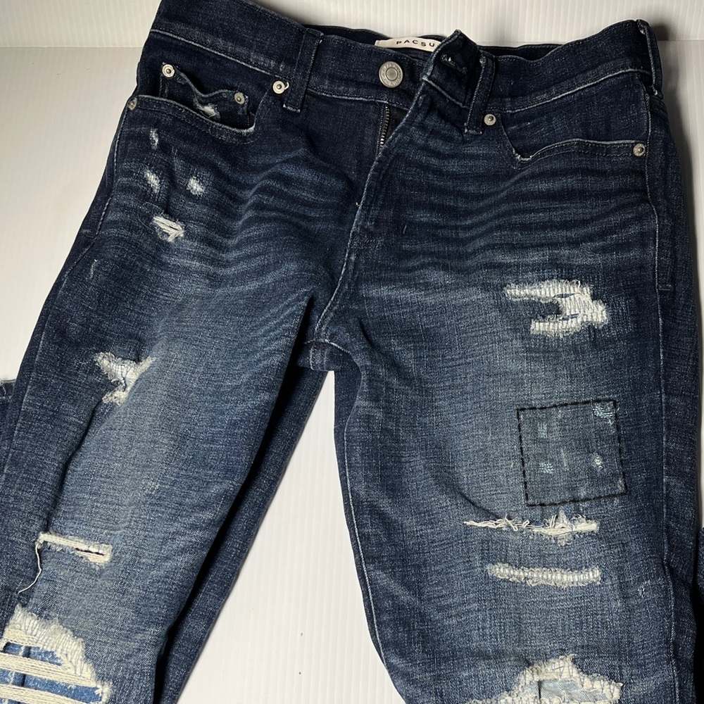 PacSun Men's Skinny Distressed Jeans - Dark Blue